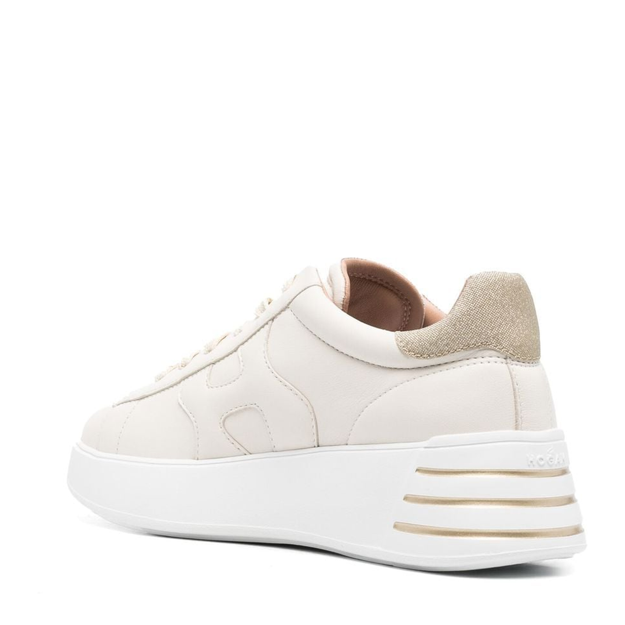 Glitter-Detail Leather Sneakers - Image 2