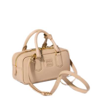 Arcadie Leather Top-Handle Bag - Sand Beige - Image 2