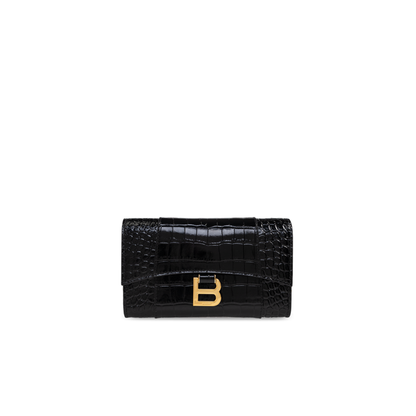 Hourglass Wallet On Chain in Black - Image 1