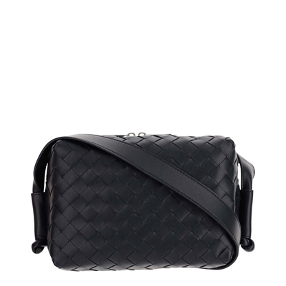 Intrecciato Leather Camera Bags - Black - Image 1