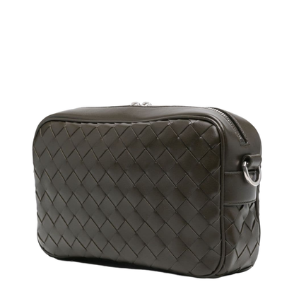 Intrecciato Small Leather Camera Bags - Brown - Image 5