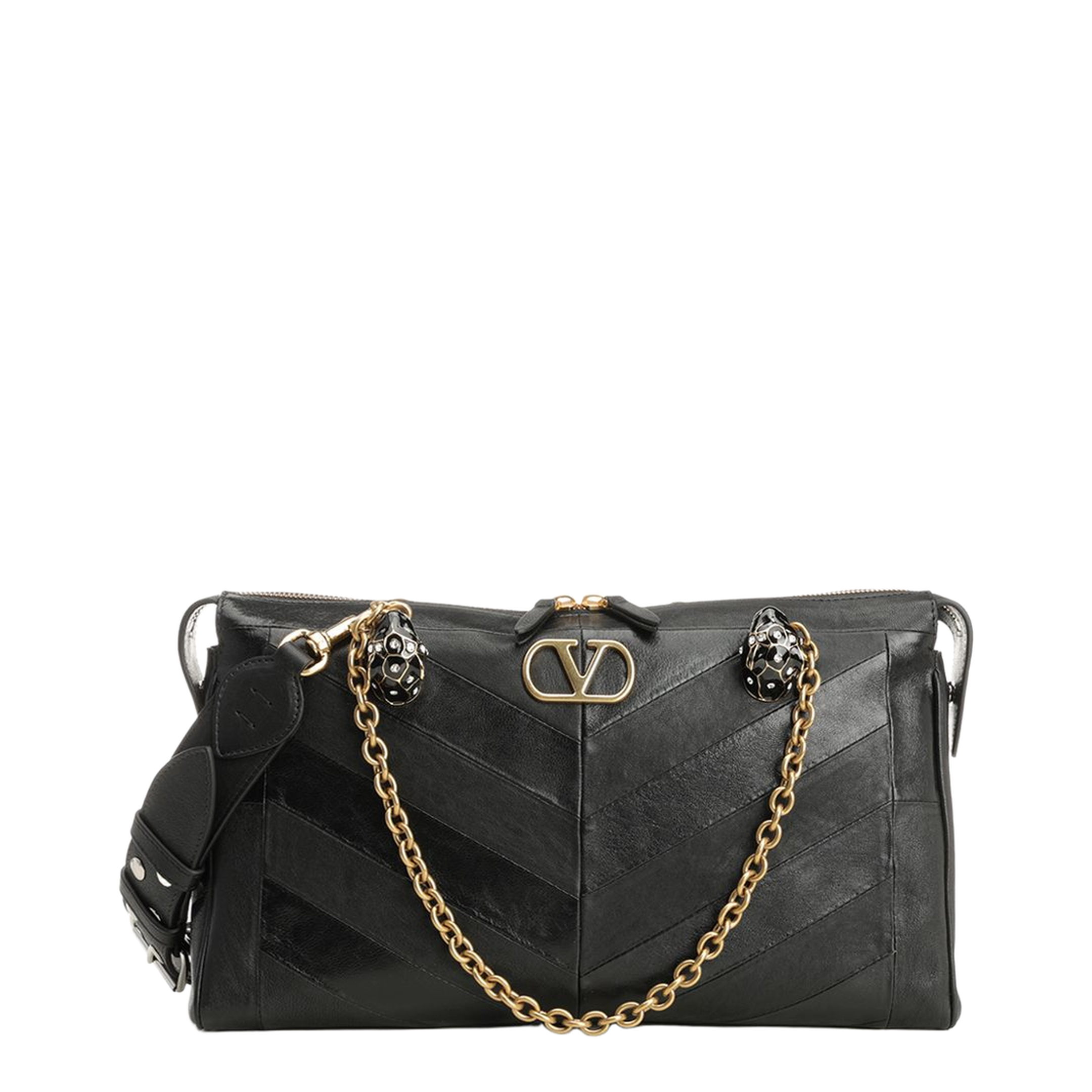 Panthea Nappa Leather Shoulder Bag - Black - Image 1
