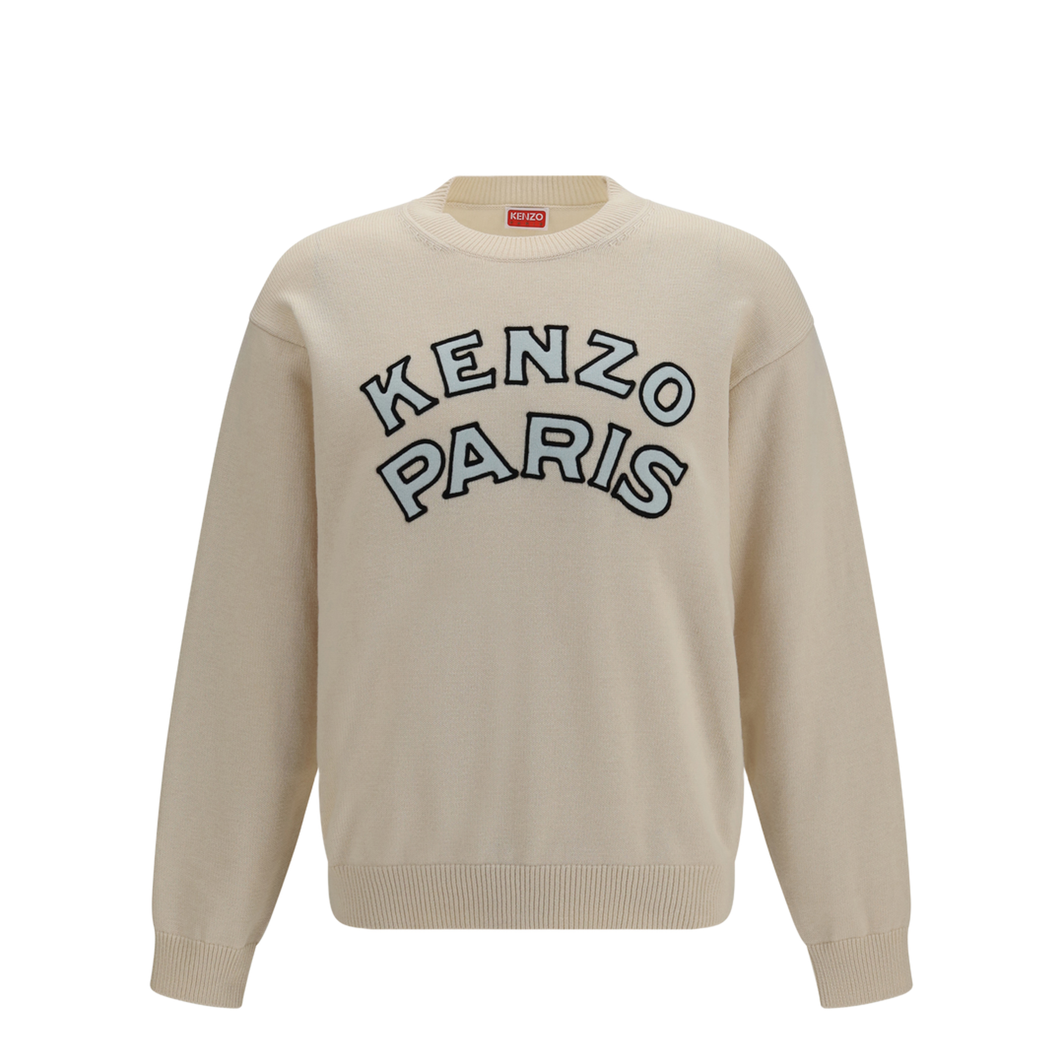 Emblem Embroidered Wool and Cotton Sweater - Image 1