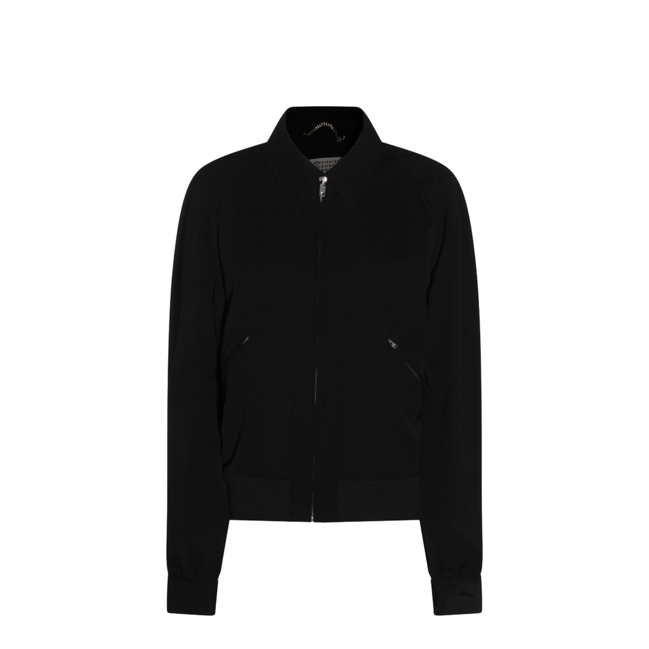 Black Zip-Up Jacket in Virgin Wool - Image 2