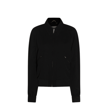 Black Zip-Up Jacket in Virgin Wool - Image 2