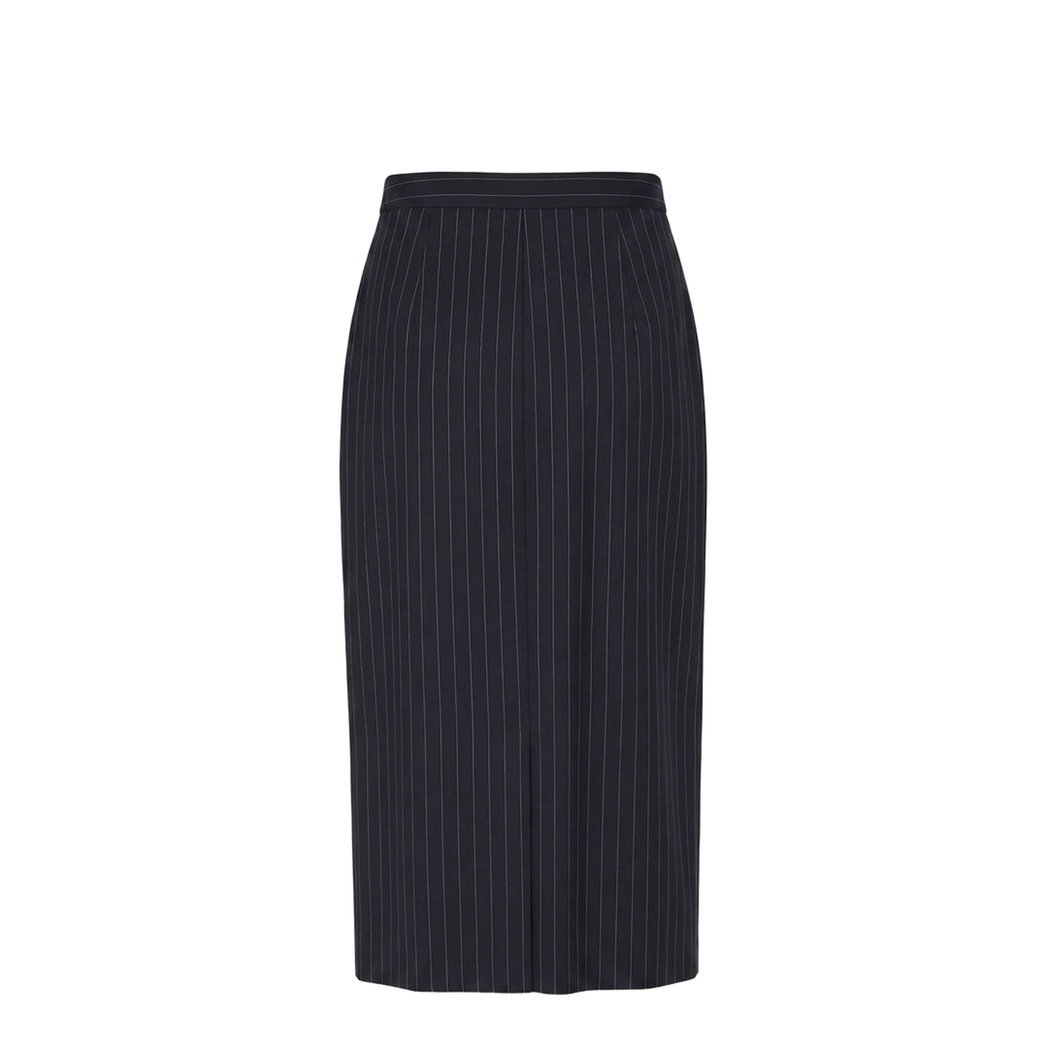MIDI STRIPED WOOL SKIRT - Image 2