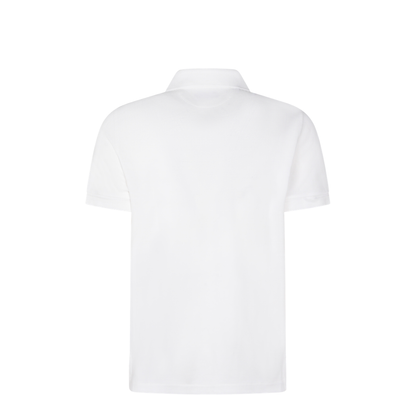 Lyocell Pique Polo Shirt In White - Image 3