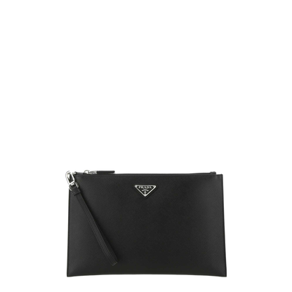 Black Saffiano Leather Pouch - Image 1