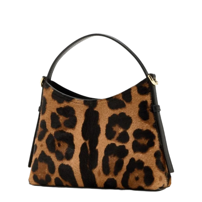 Voyou Nano Calfskin Top-Handle Tote - Brown Leopard Pattern - Image 4