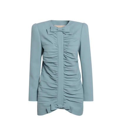 Light Blue Crispy Light Wool Jacket - Image 1