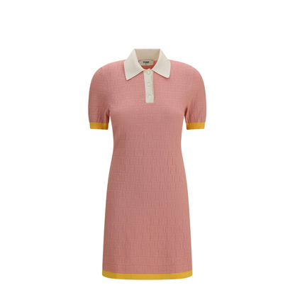 Short Fitted Cotton and Silk Dress - Image 1