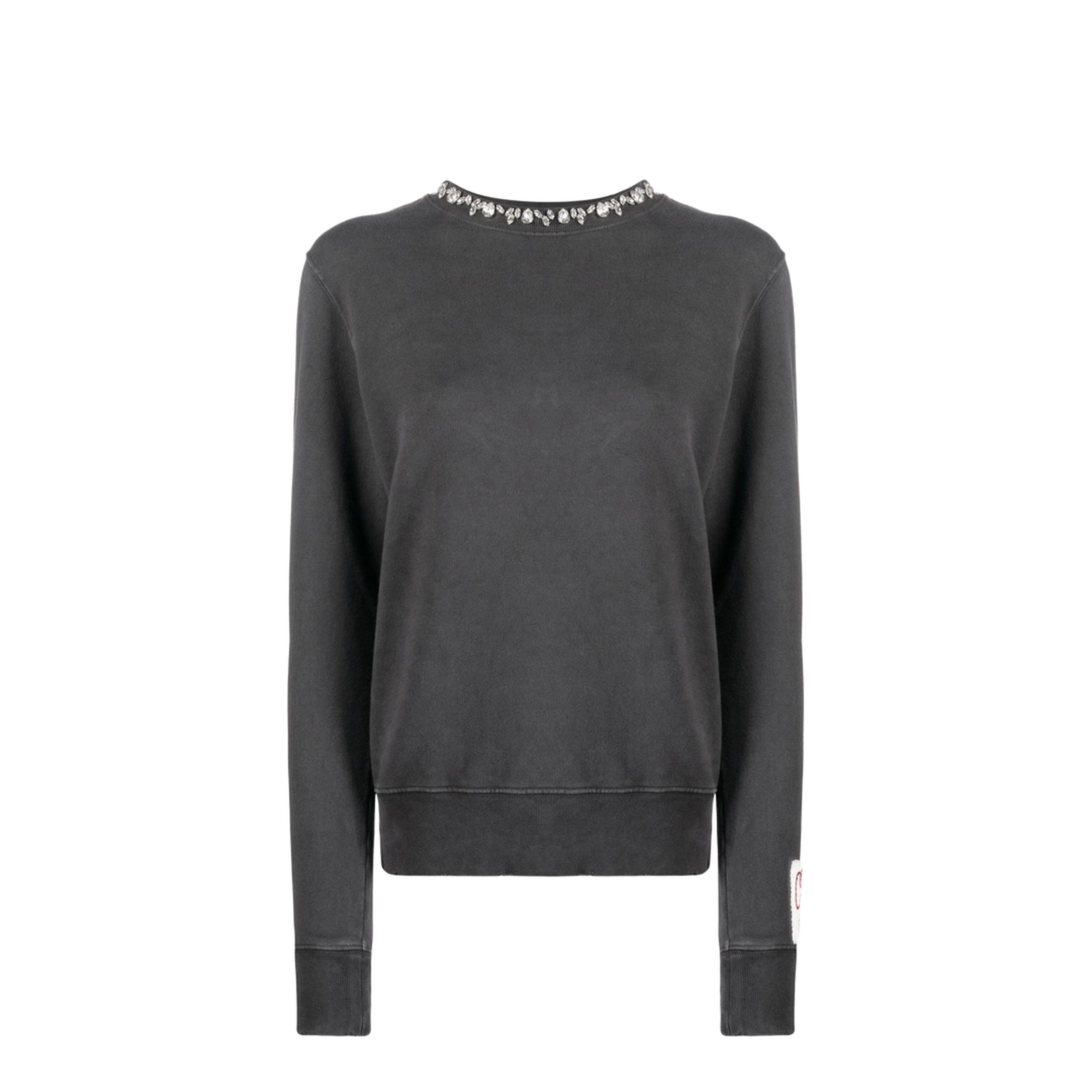 Anthracite Gray Sweatshirt with Crystals - Image 1