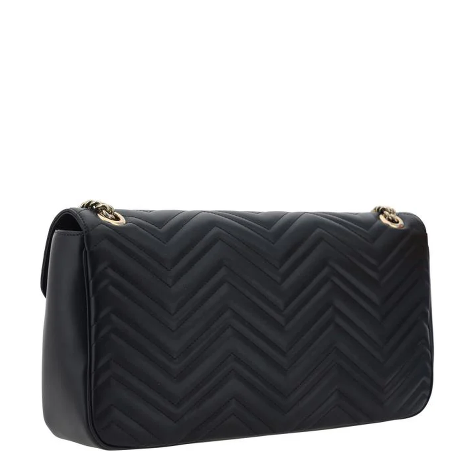 GG Marmont Large Leather Shoulder Bag - Black - Image 3