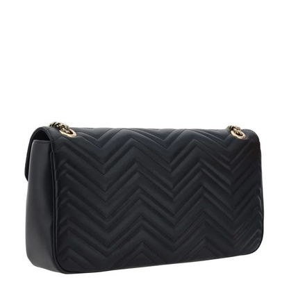 GG Marmont Large Leather Shoulder Bag - Black - Image 3