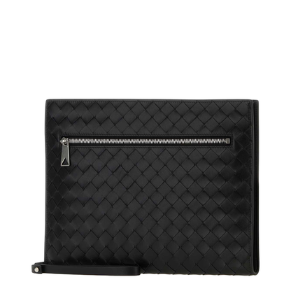 Intrecciato Leather Document Case - Black - Image 2