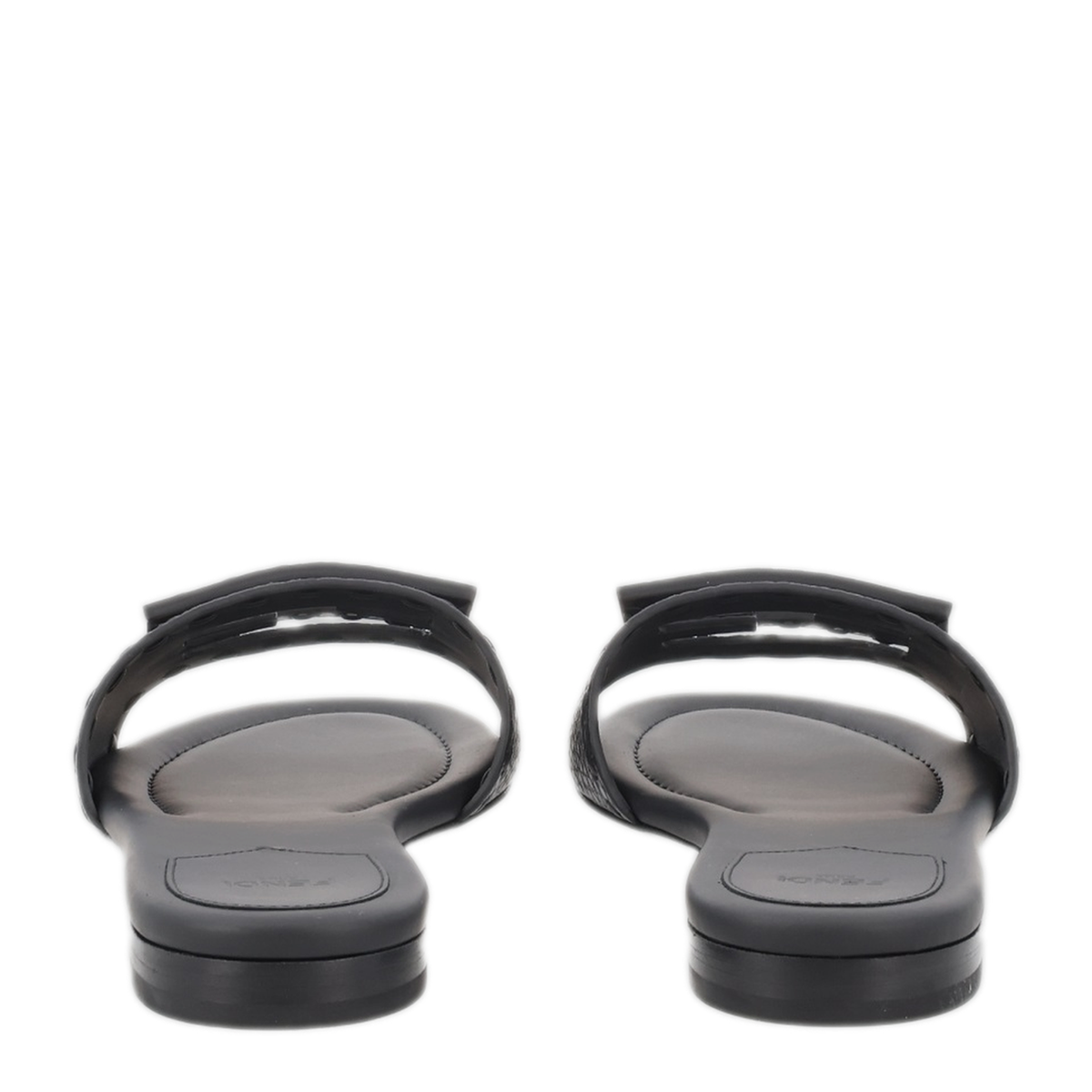 Black Leather Baguette Slides - Image 2