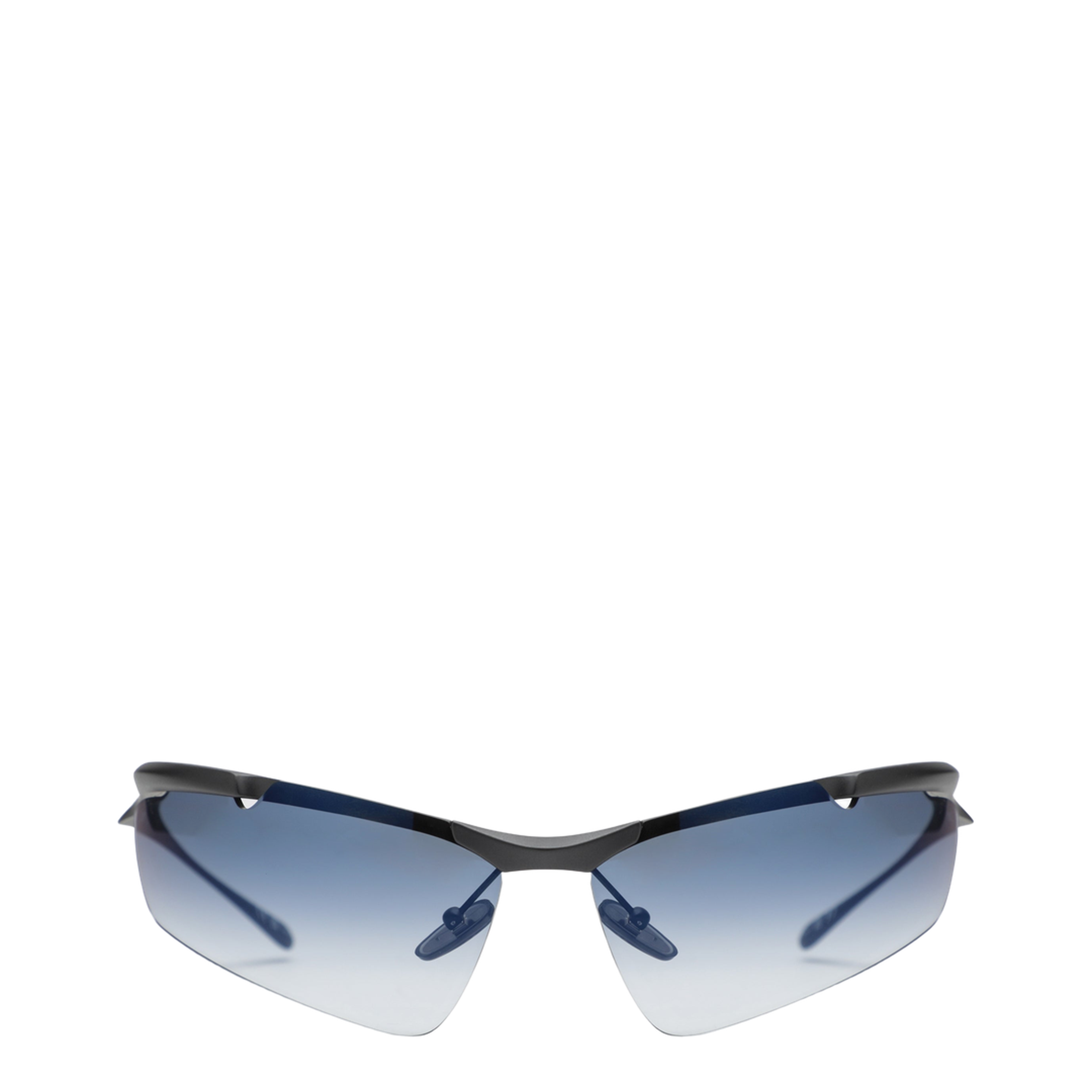 Cat-Eye Boomerang Mirror Blue Sunglasses - Image 1