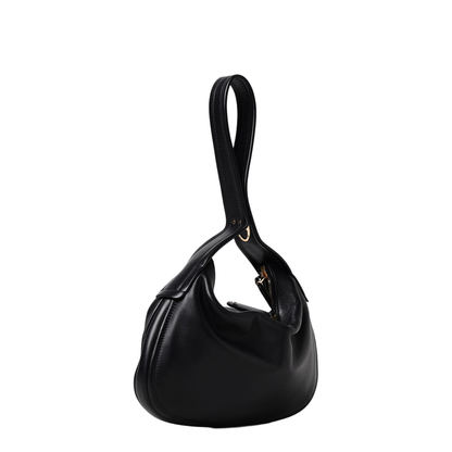 Black Nappa Leather Small Go-Hobo Shoulder Bag - Image 4