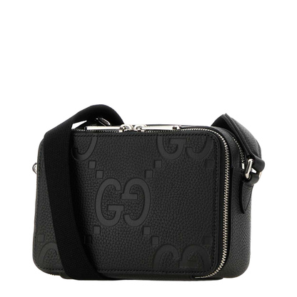 GG Jumbo Medium Leather Messeger Bag - Black - Image 5