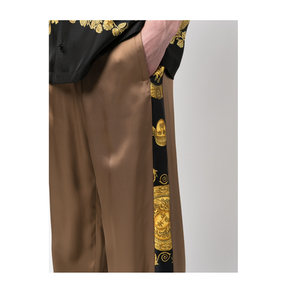 Barocco Print Track Pants Brown - Image 5