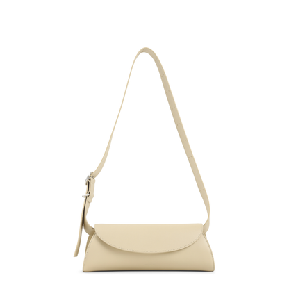 Beige Leather Small Cannolo Shoulder Bag - Image 1