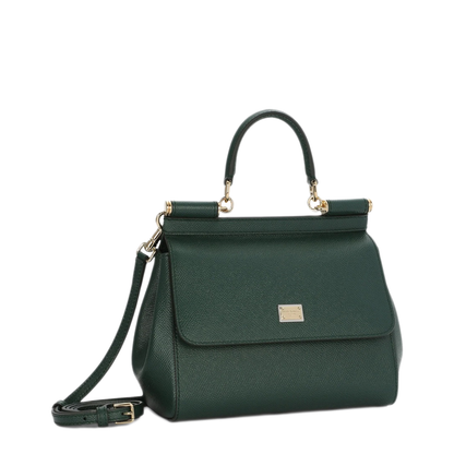 Sicily Small Calfskin Top-Handle Bag - Green - Image 5