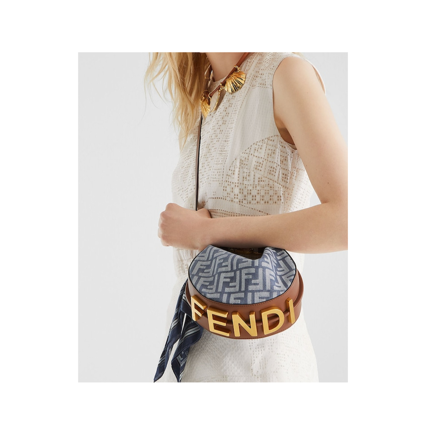 Fendigraphy Mini Denim Shoulder Bags - Blue - Image 4
