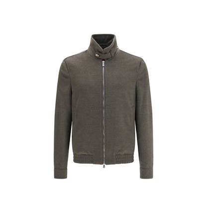 Wool Zip Jacket with High Collar - Image 1