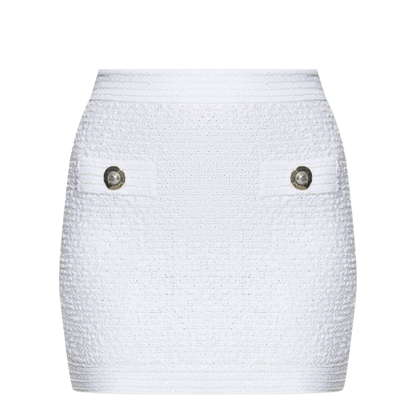 Short Tweed Skirt with Applications - Image 1