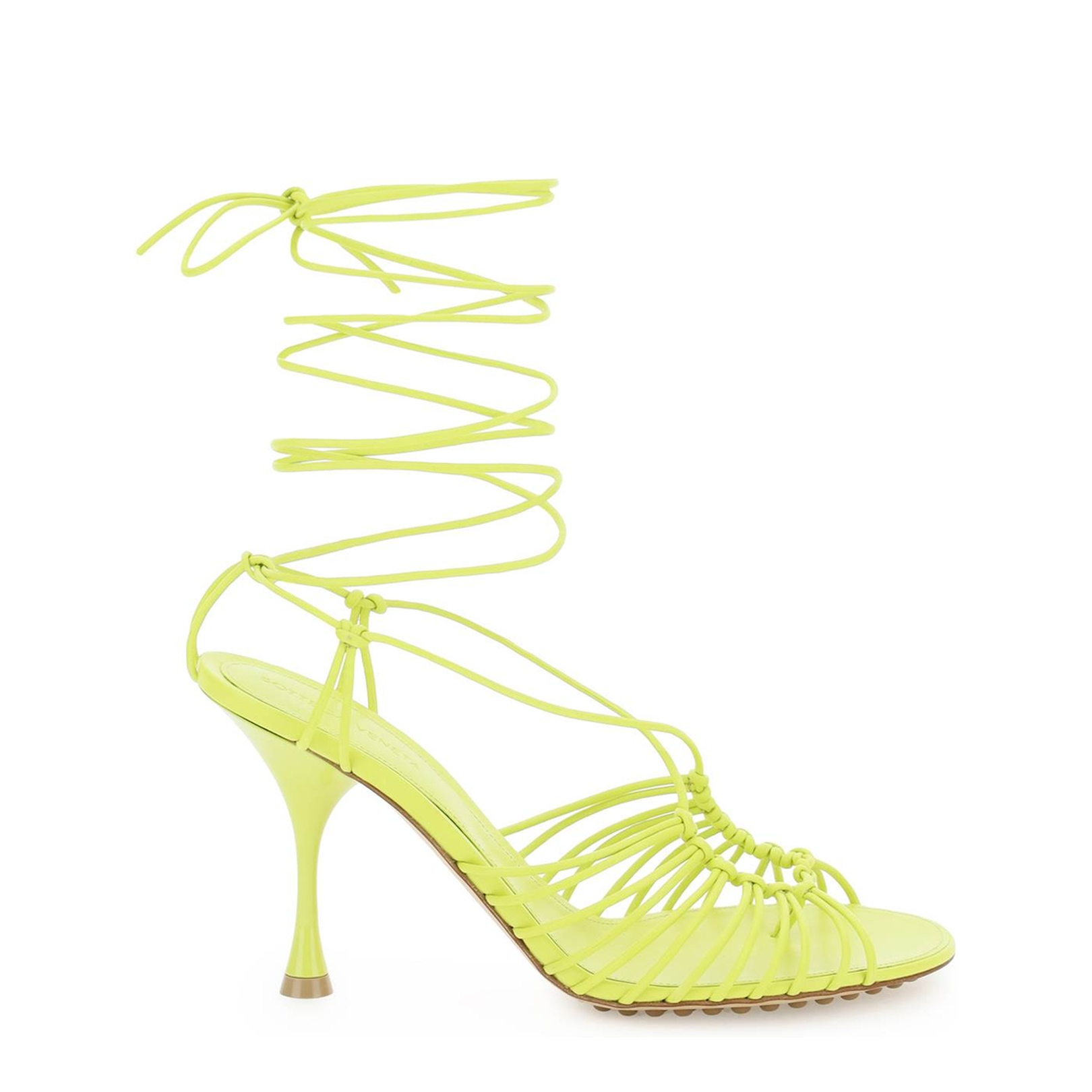 Acid Green Nappa Leather Dot Sandals - Image 1