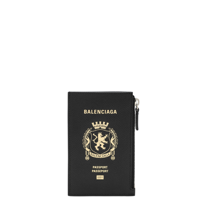 Black Leather Passport Holder and Wallet - Image 1