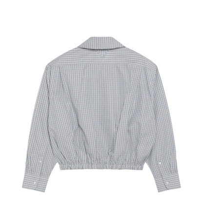 Sand-colored Check Cotton Shirt with Scarf - Image 2