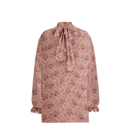 Small Flower Bouquets-Print Chiffon Top - Image 1