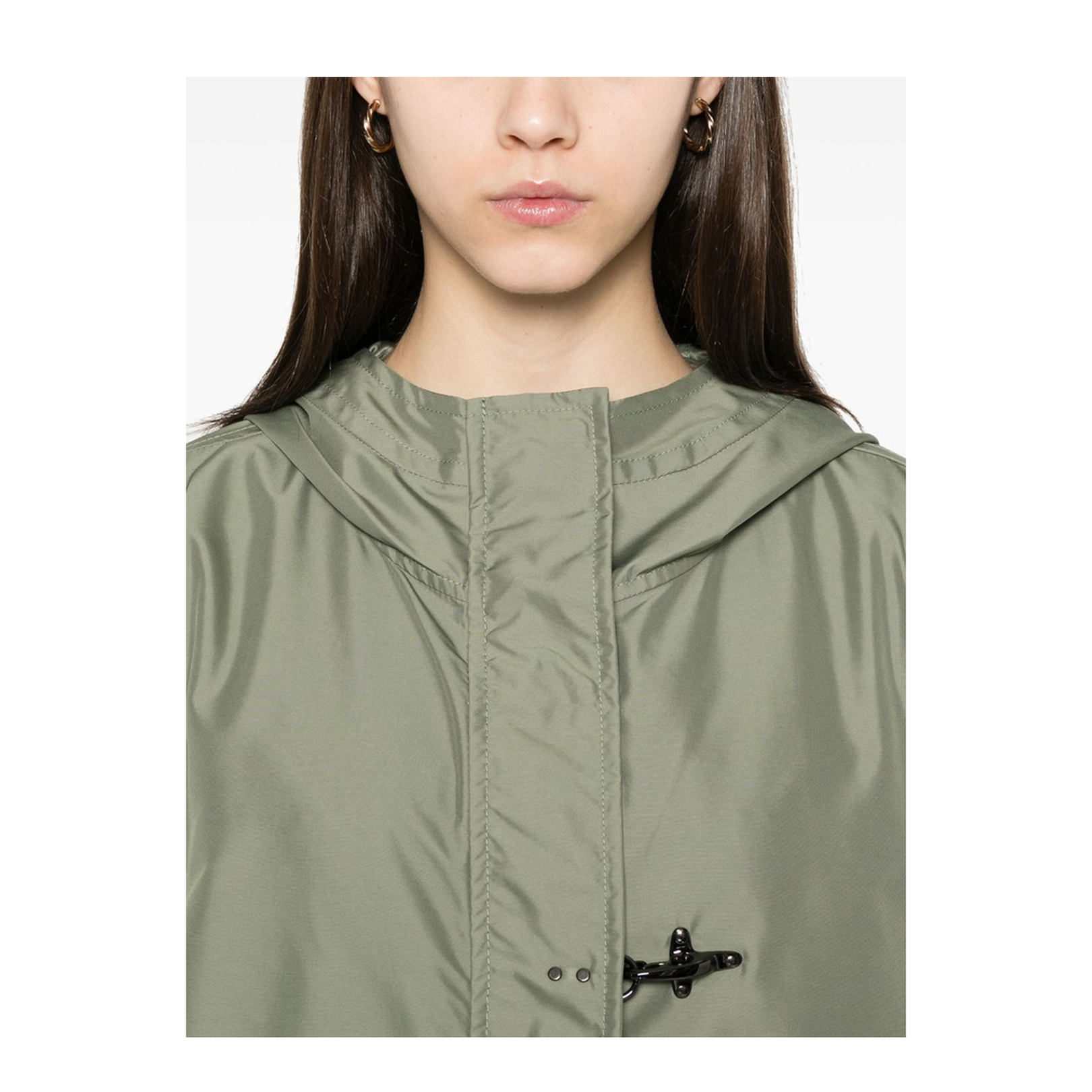 Short Parka Coat - Green - Image 4