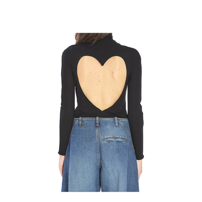 Fluid Jersey Bodysuit with Heart Cut-Out - Image 4
