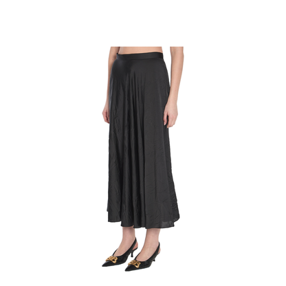 Satin Asymmetric Draped Skirt - Image 2
