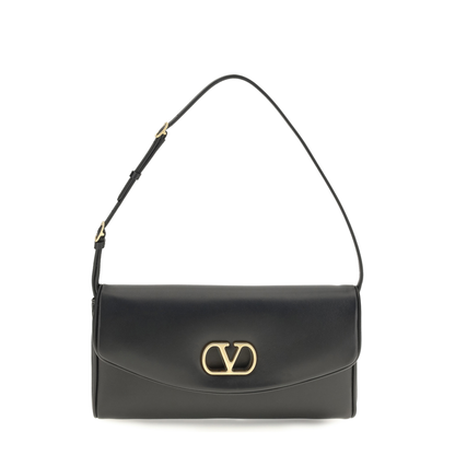 DeVain Small Calfskin Shoulder Bag - Black - Image 1