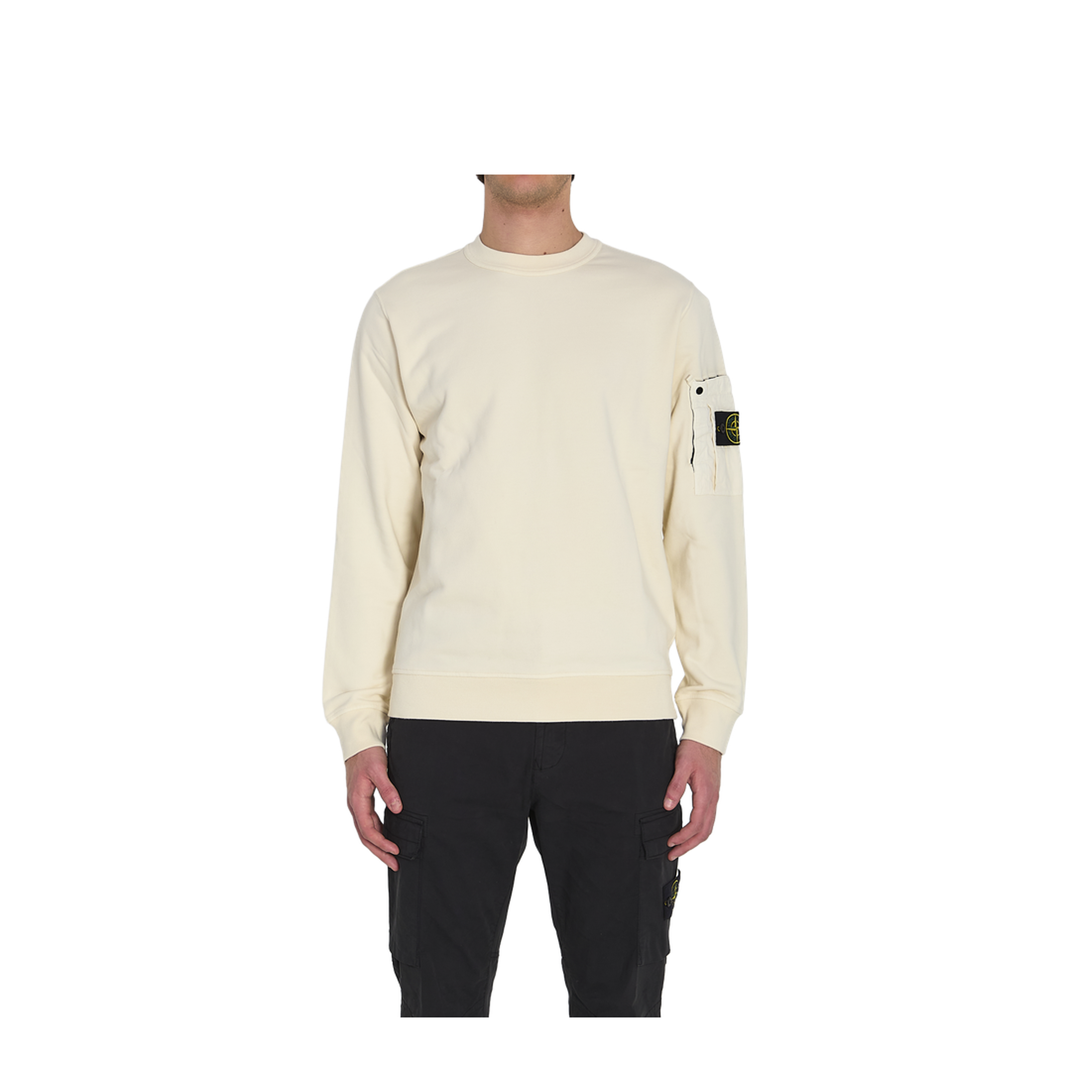 Beige Logo Badge Sweatshirt - Image 1