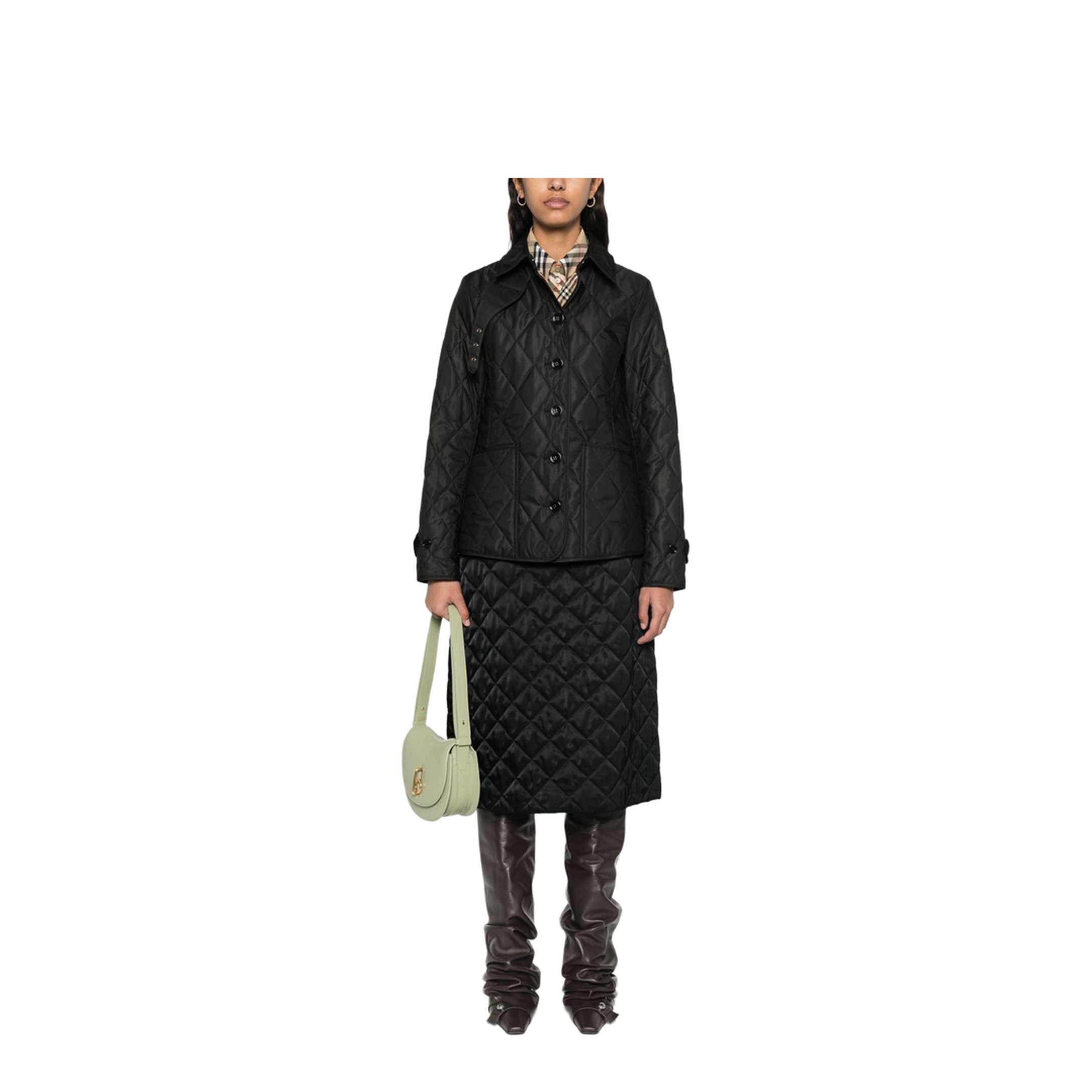 Quilted Jacket In Black - Image 5