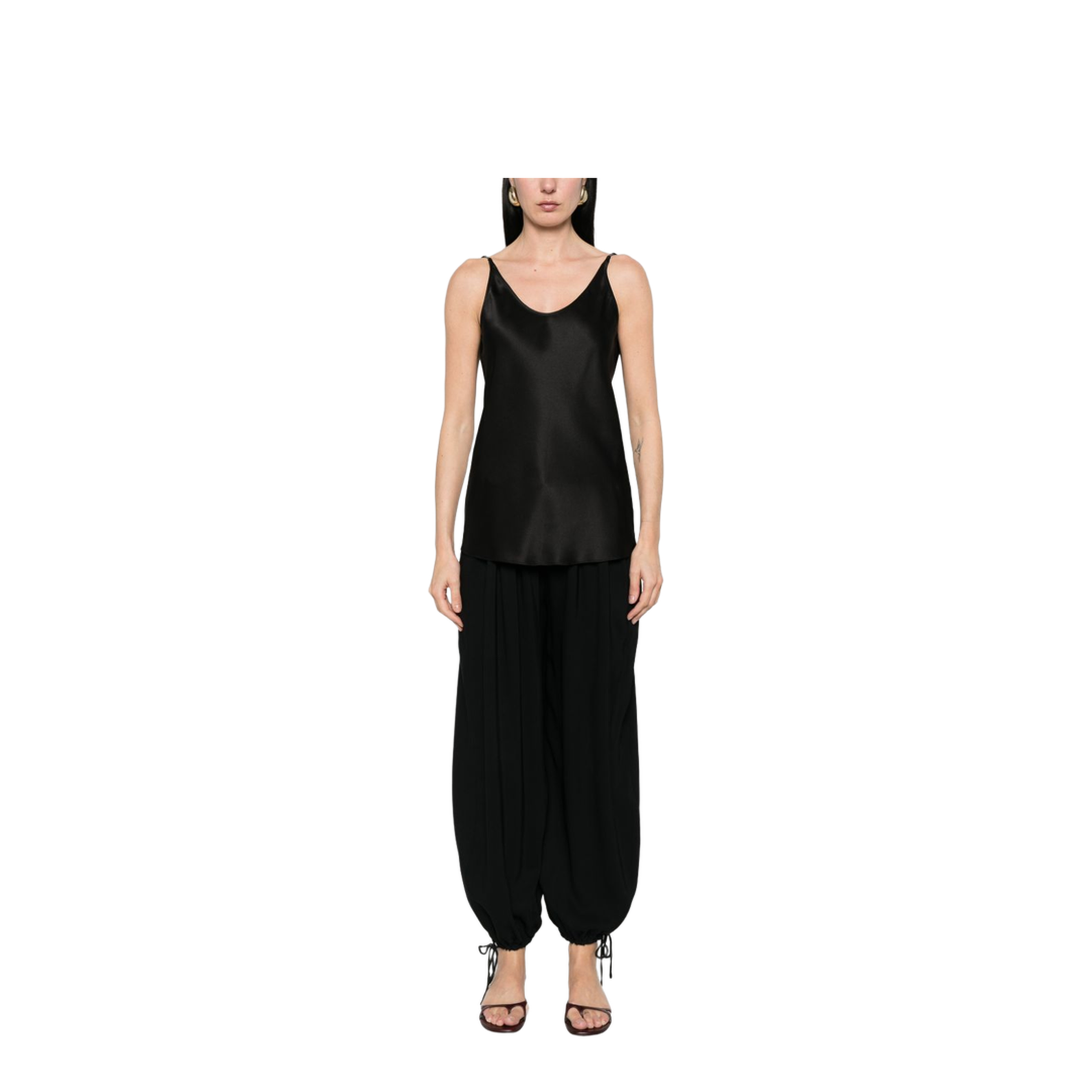 Women's Silk Top Black - Image 3