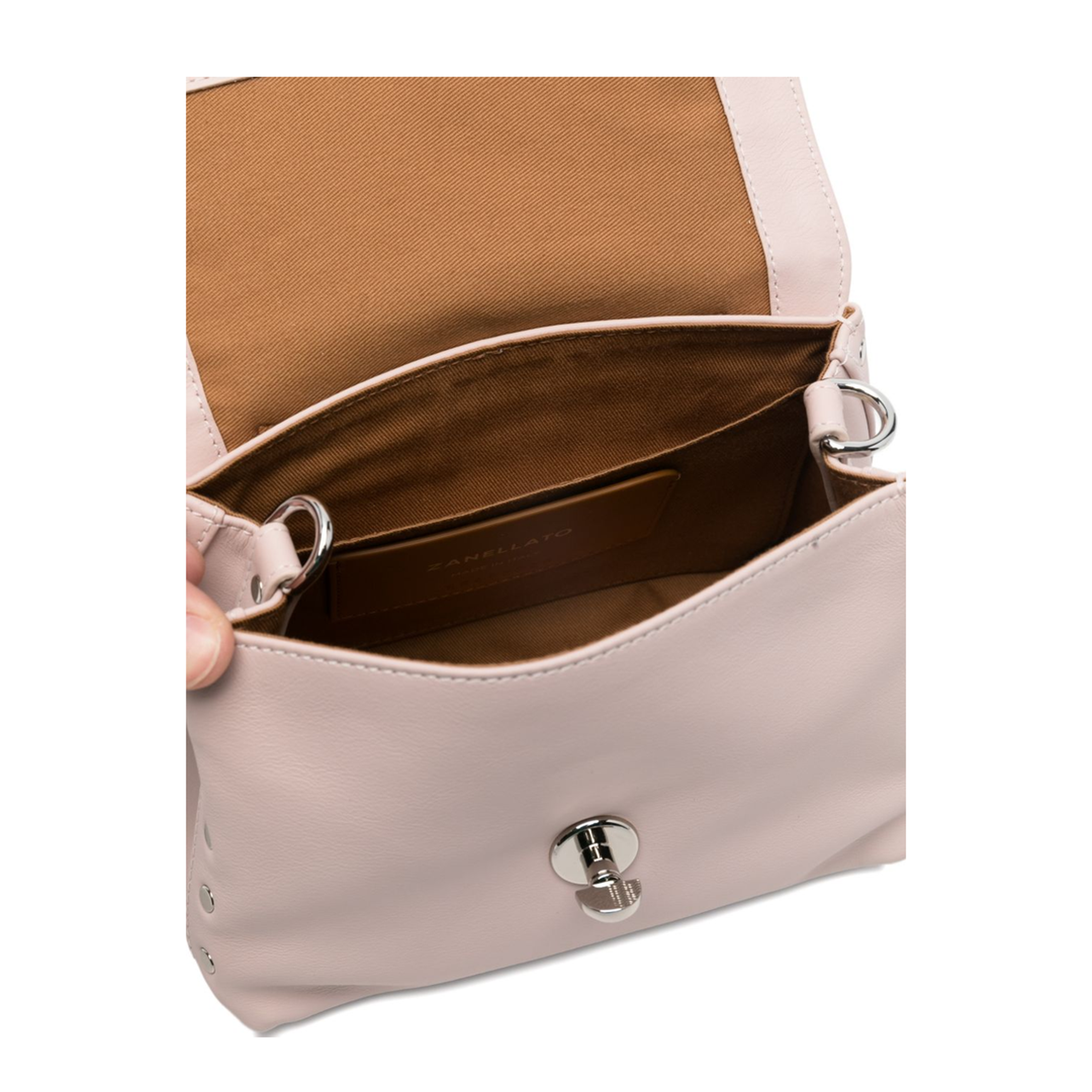 Postina Baby Saeta Leather Top-Handle Bag - Pale Pink - Image 4