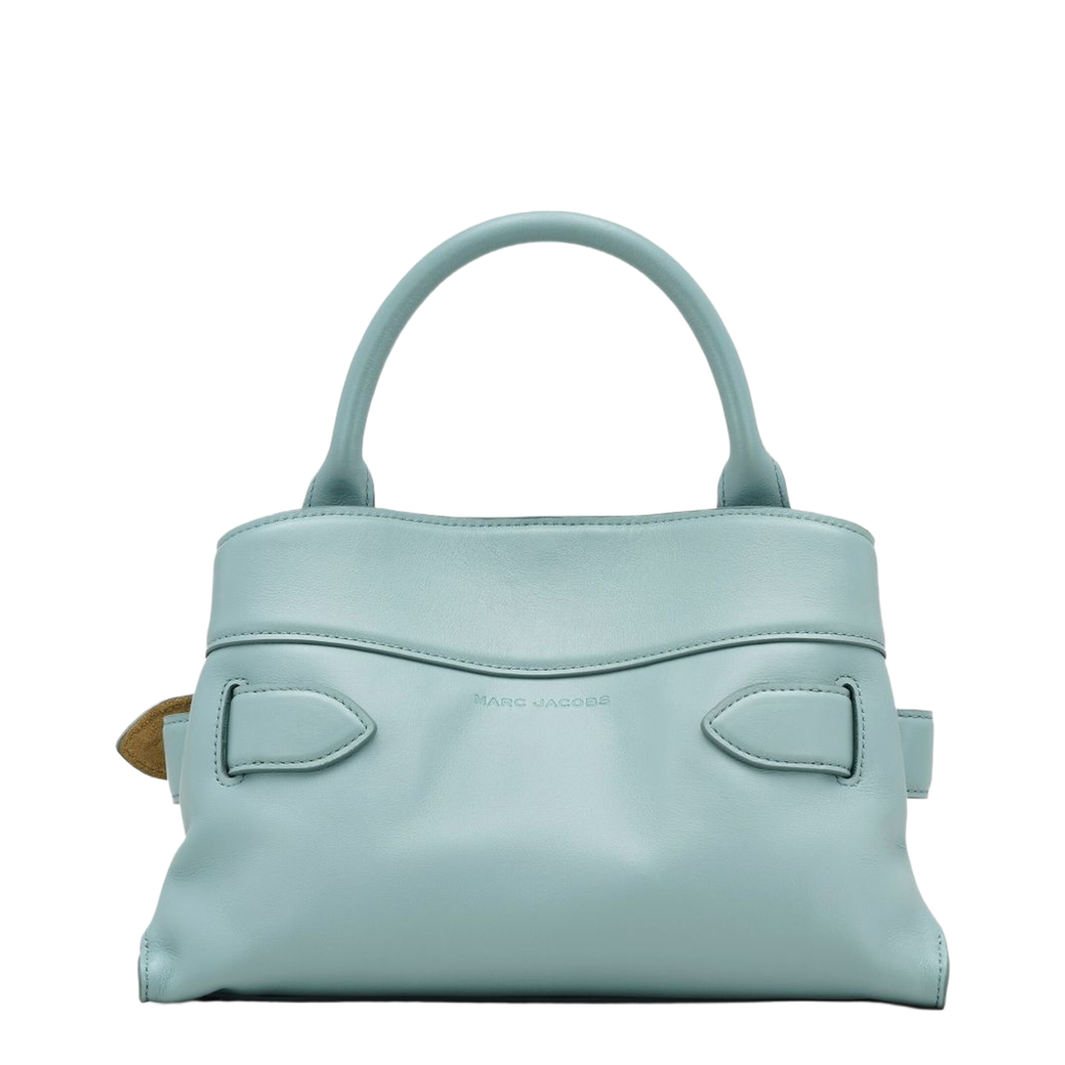 Dakota Small Smooth Leather Satchel - Sky Blue - Image 5