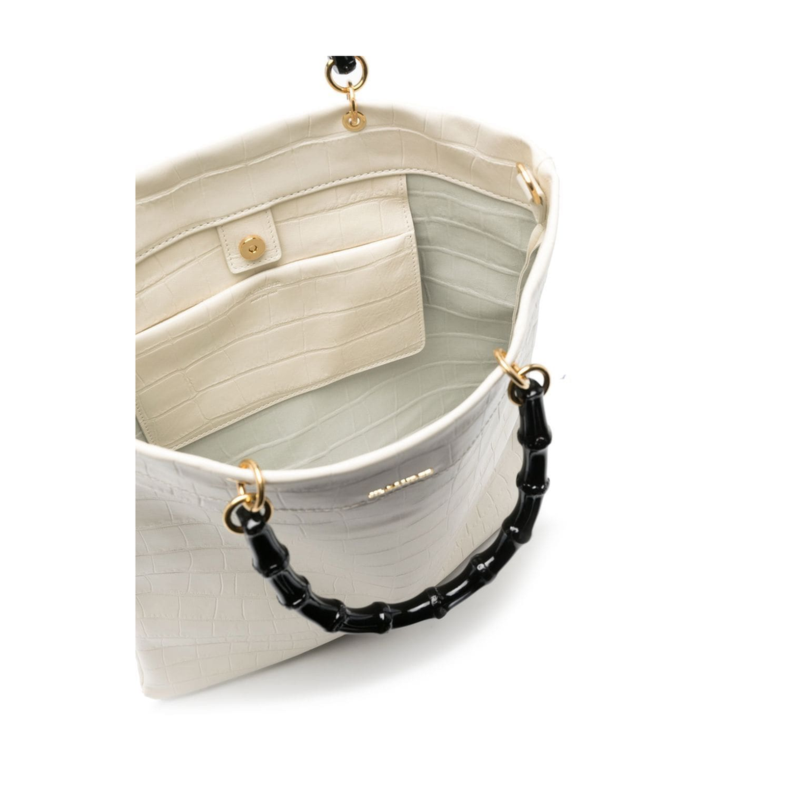 Ivory Leather Medium Shopping Bag - Image 4