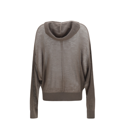 Semi-sheer Knit Hoodie - Image 2