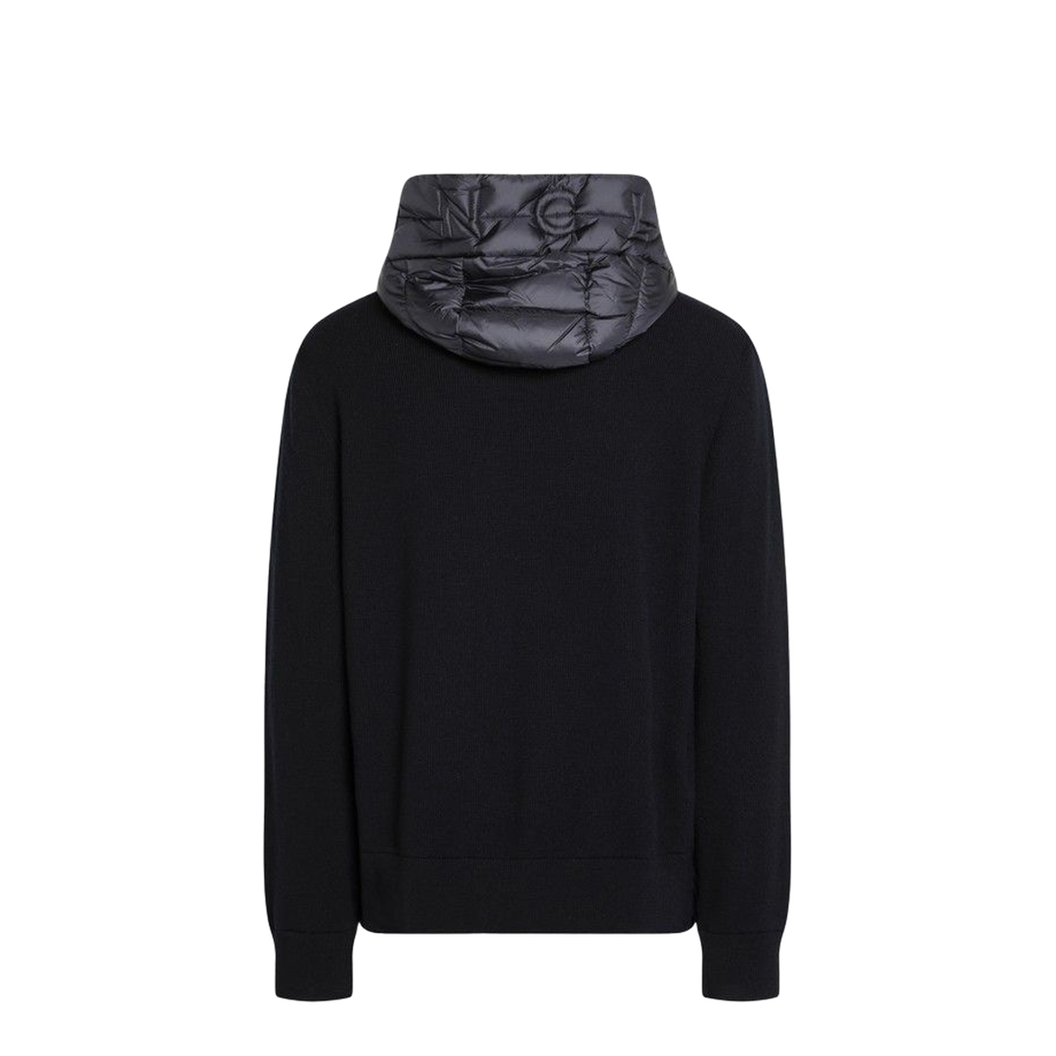 Regular Fit Down Padded Virgin Wool Zip Cardigan - Image 2