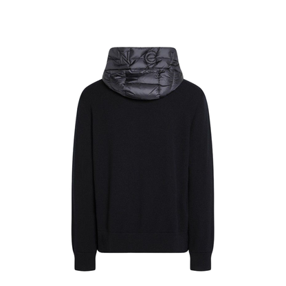 Regular Fit Down Padded Virgin Wool Zip Cardigan - Image 2