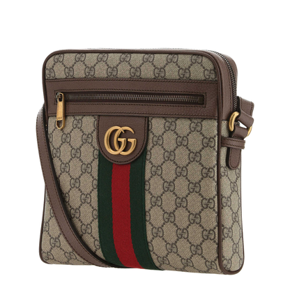 Ophidia Small Canvas Messenger Bag - Brown - Image 3