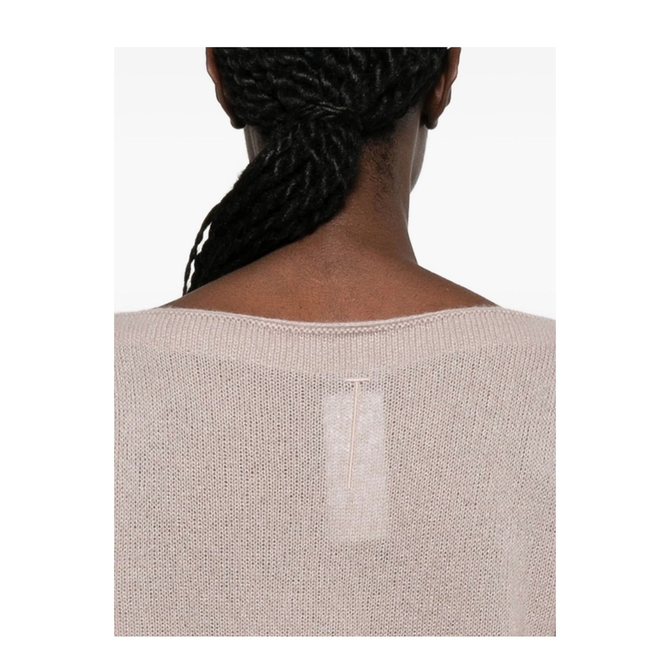 Long Sleeve Boat Neck Knit with Metal Plaque - Image 4