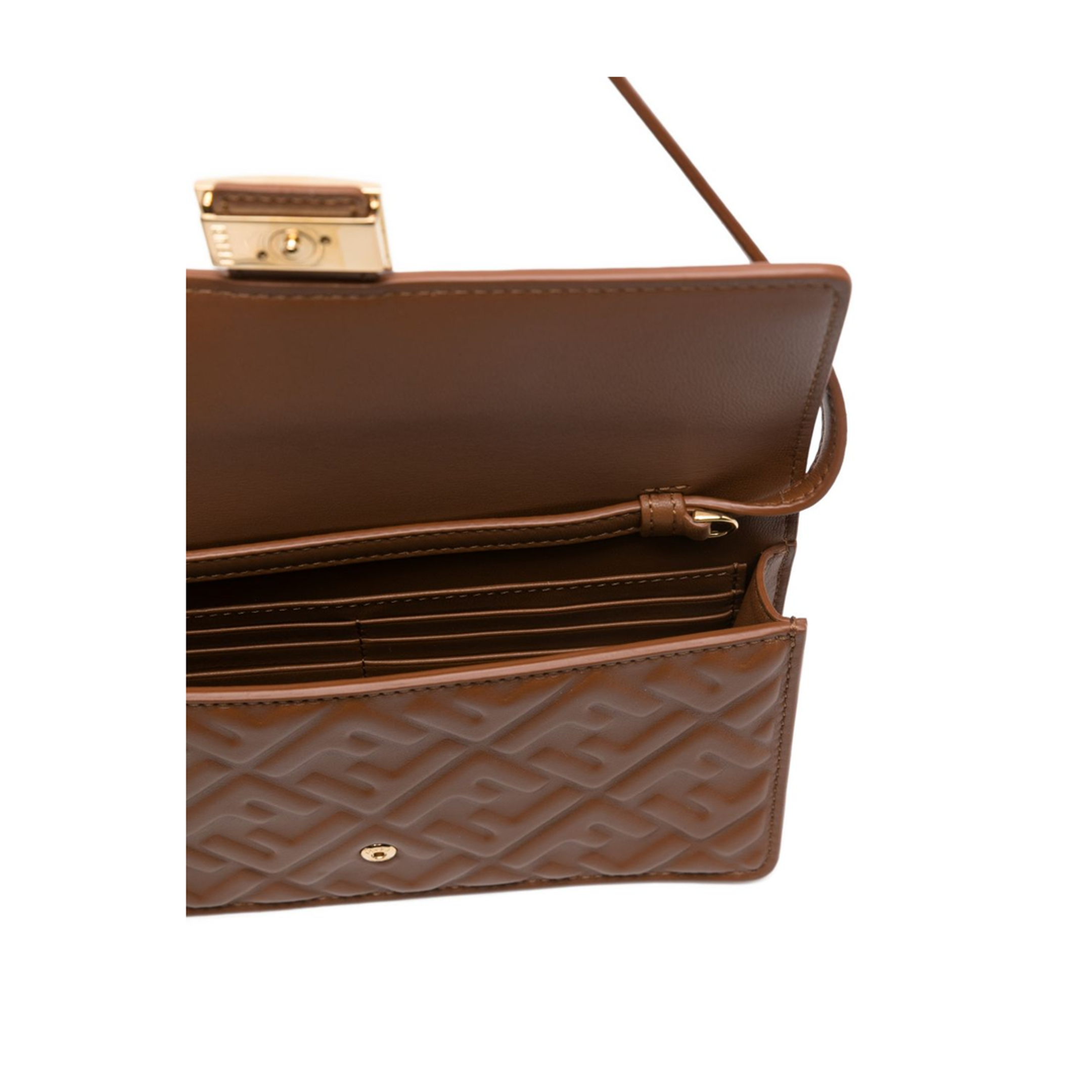 Baguette Nappa Leather Wallet On Chain - Sellier Brown - Image 2