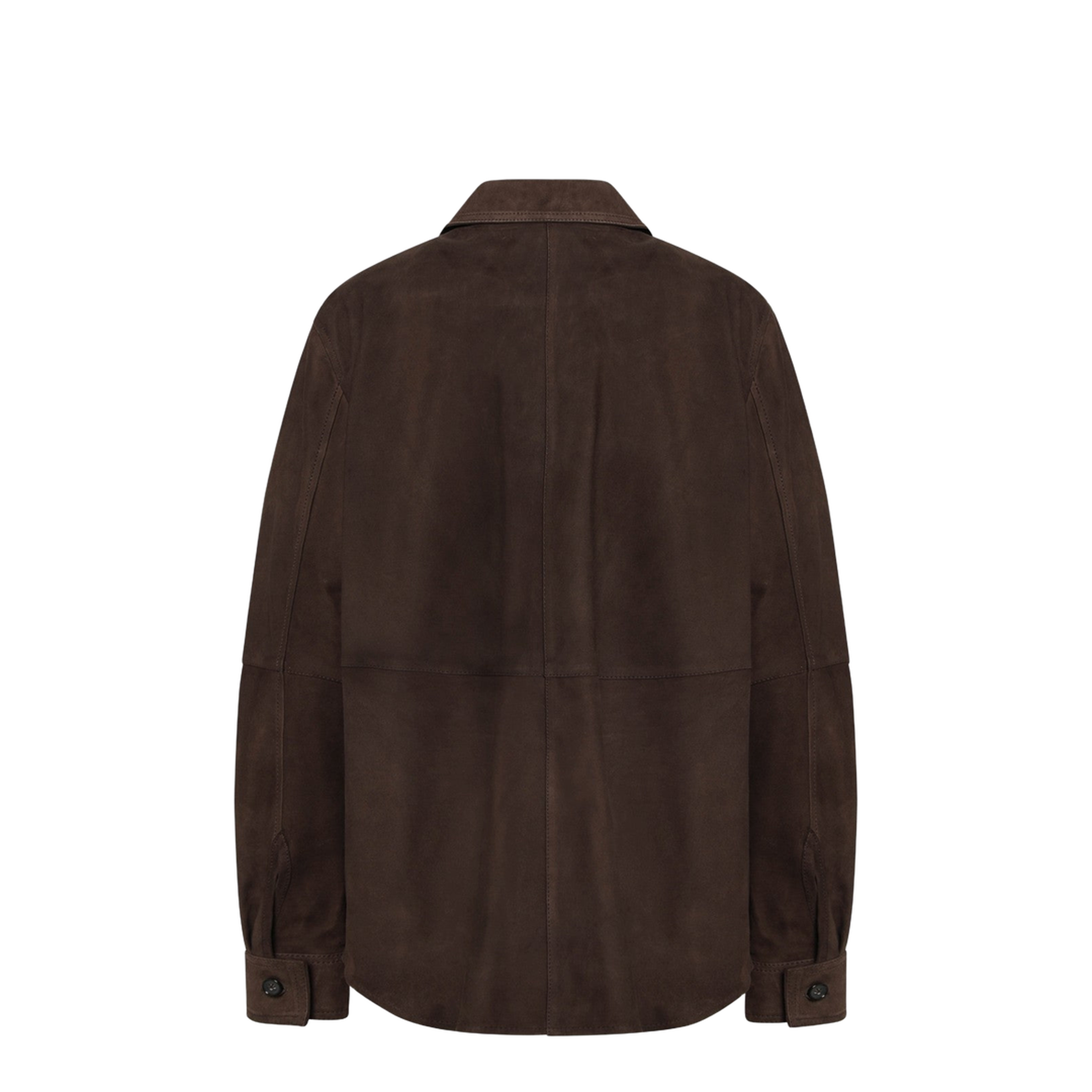 Brown Leather Shirt Jacket - Image 2